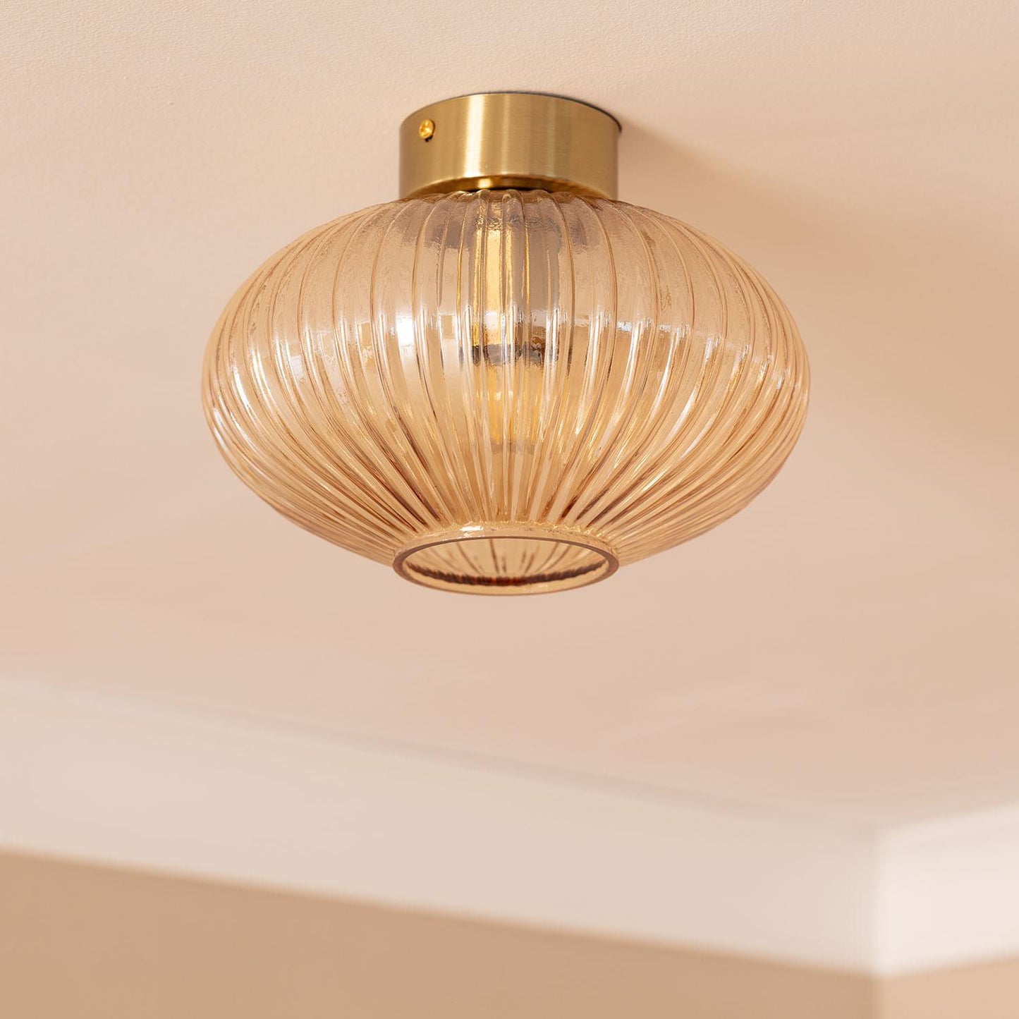 Plafonnier LED E27 Métal et Verre, IP20, Installation en Saillie