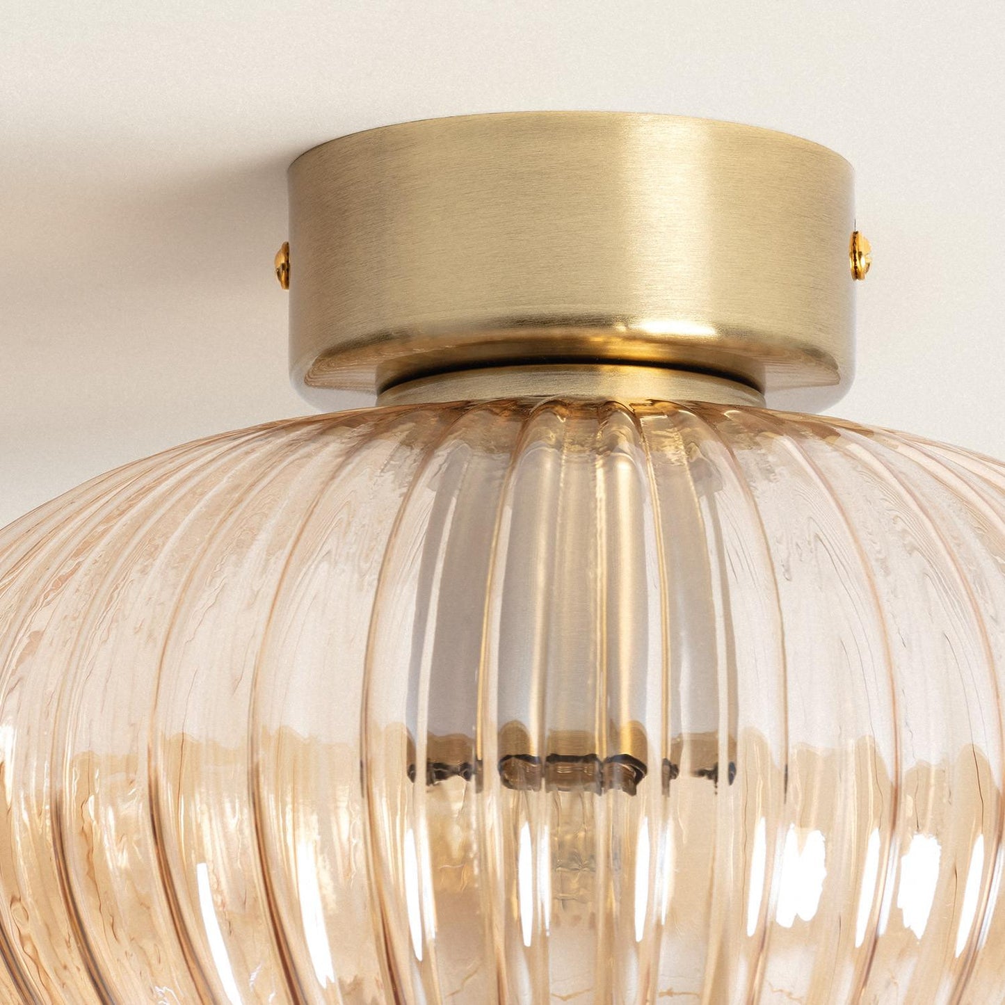 Plafonnier LED E27 Métal et Verre, IP20, Installation en Saillie