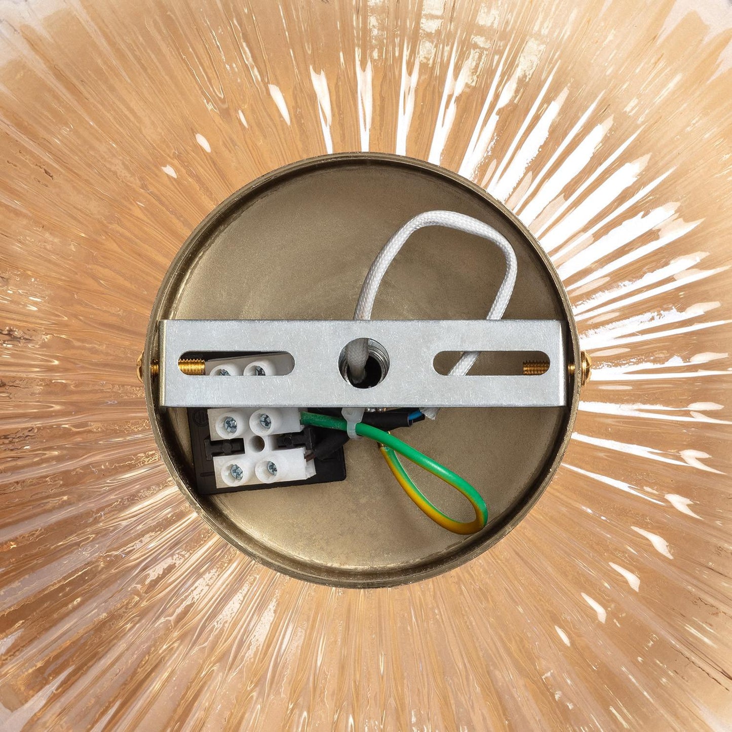 Plafonnier LED E27 Métal et Verre, IP20, Installation en Saillie
