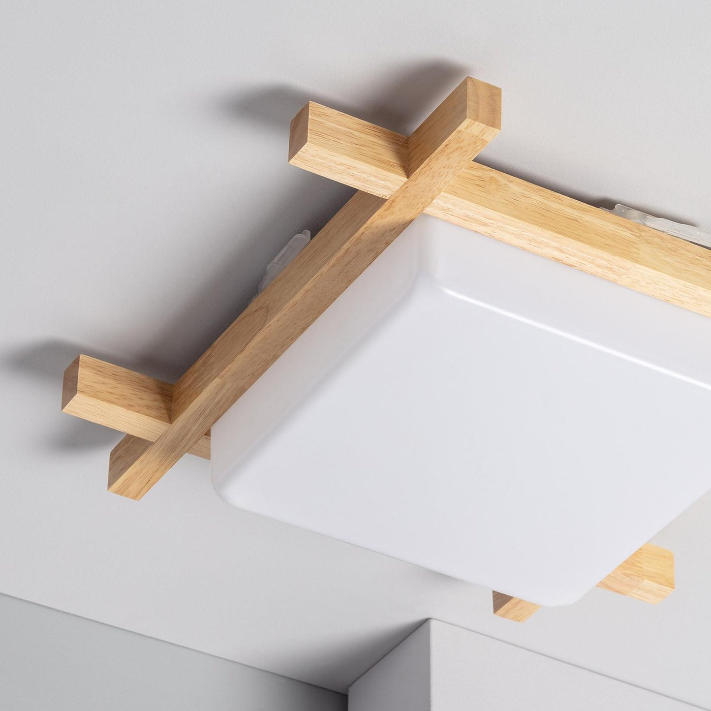 Plafonnier LED Carré 15W Bois 400x400 mm IP20 Non Dimmable