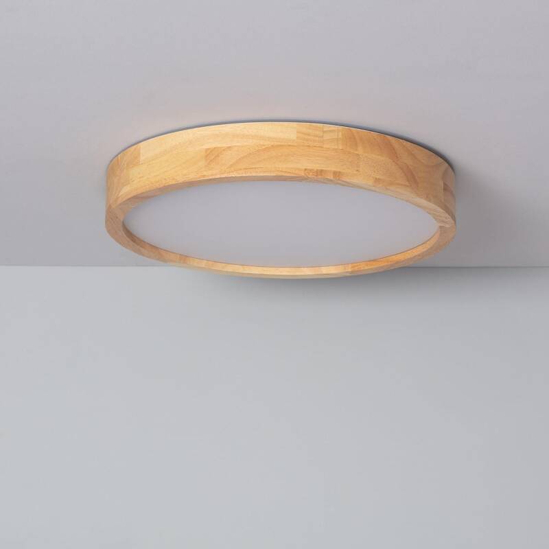 Plafonnier LED Rond 20W Bois Ø400 mm IP20 Non Dimmable