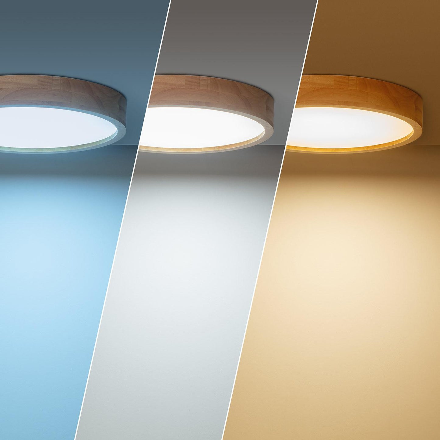 Plafonnier LED Rond 20W Bois Ø400 mm IP20 Non Dimmable