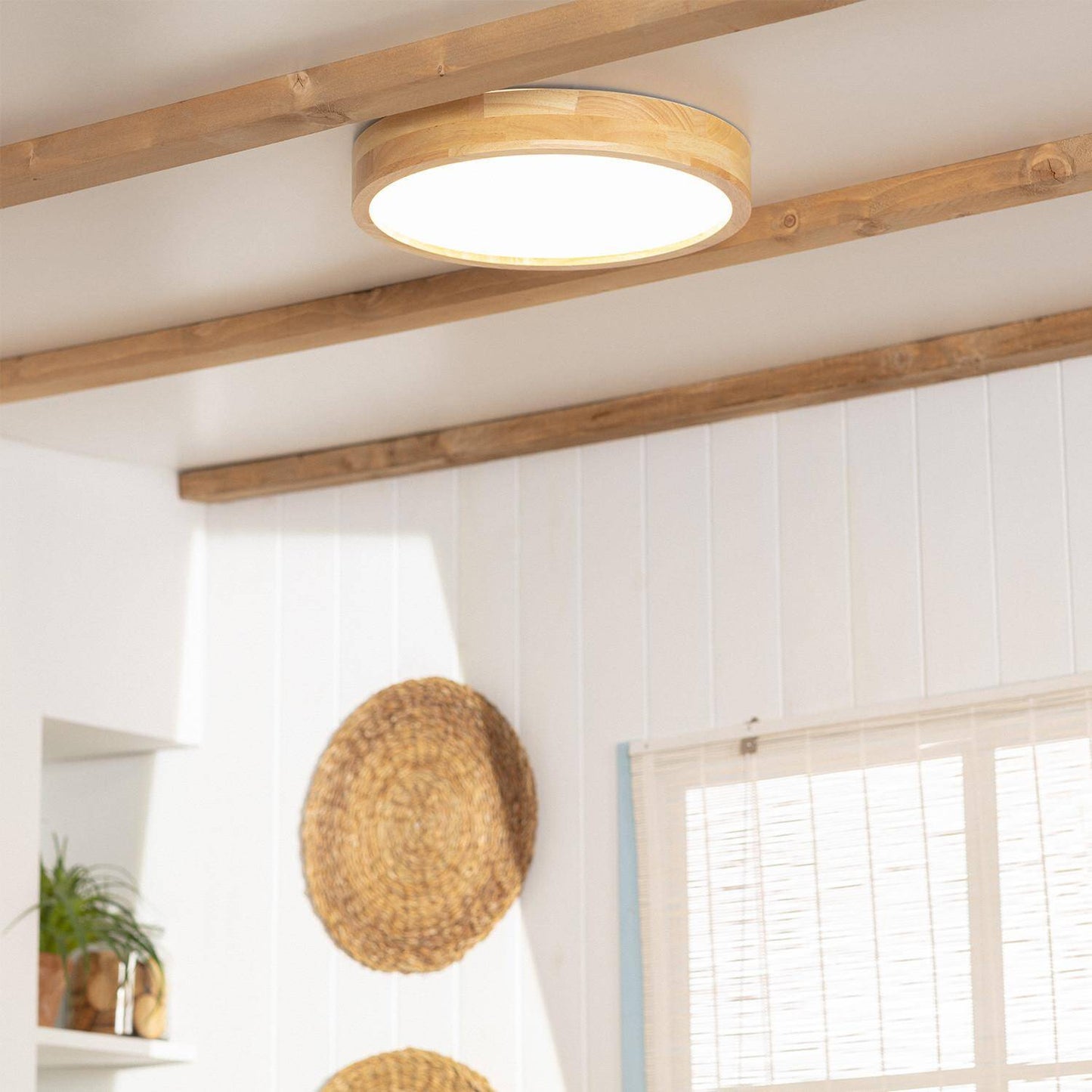 Plafonnier LED Rond 20W Bois Ø400 mm IP20 Non Dimmable