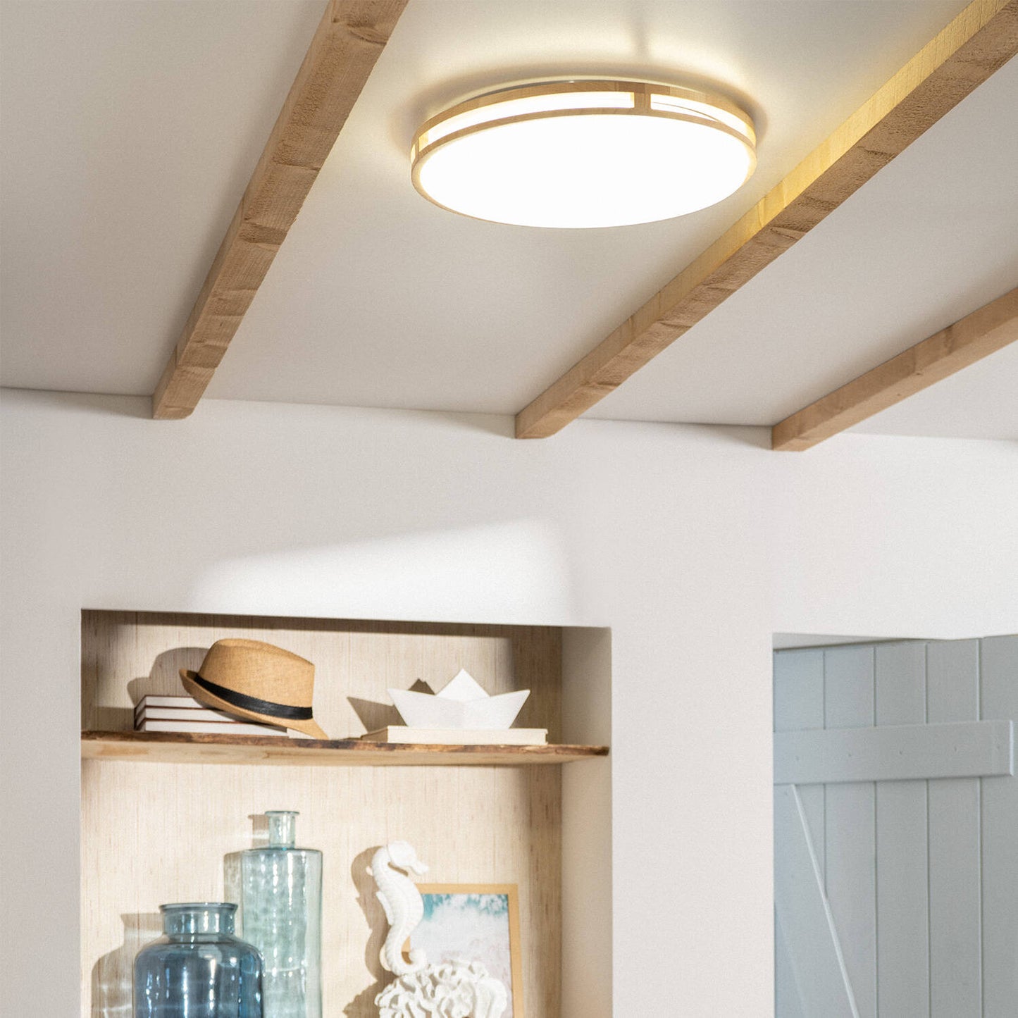 Plafonnier LED Rond 20W IP20 Non-Dimmable Bois Ø405 mm