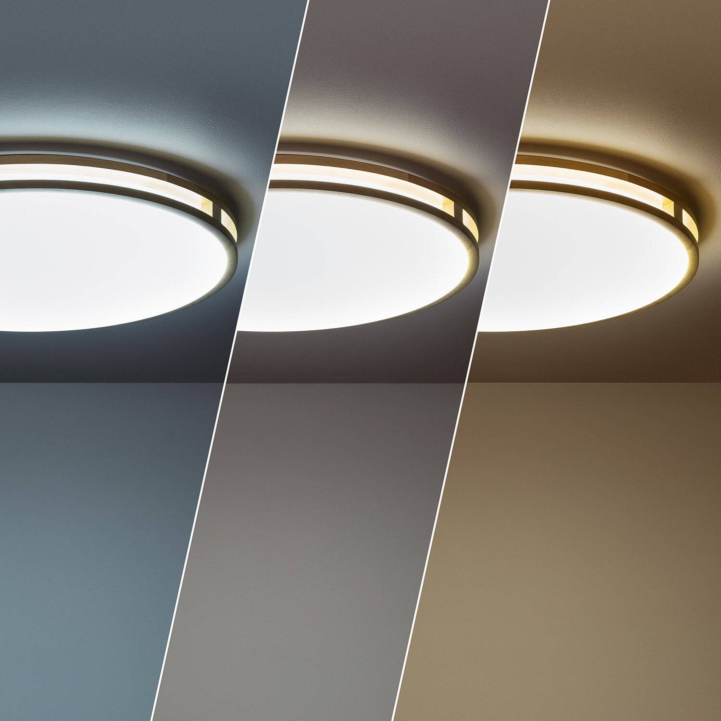 Plafonnier LED Rond 20W IP20 Non-Dimmable Bois Ø405 mm