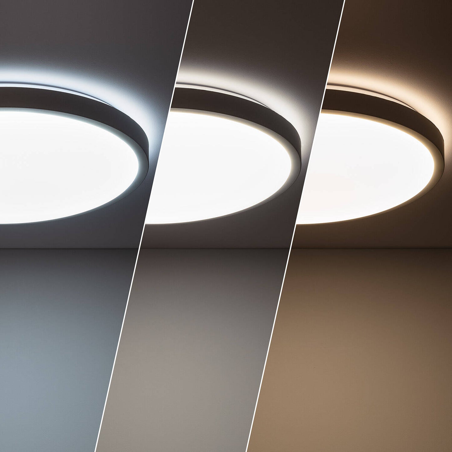Plafonnier LED Rond 24W IP20 Métal Gris Ø500 mm