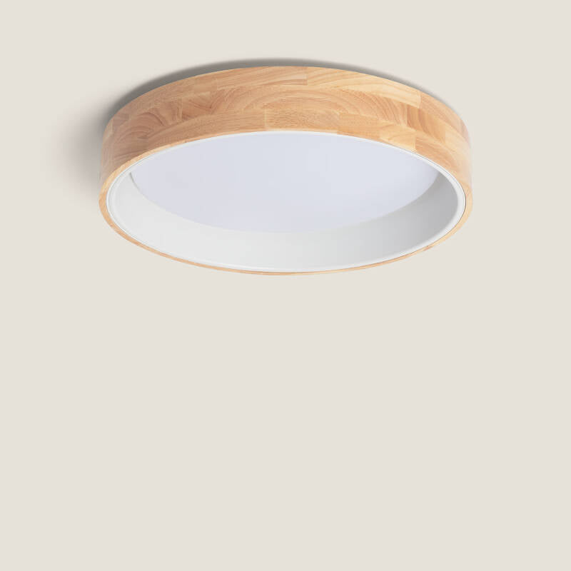 Plafonnier LED Rond en Bois 30W IP20 Ø570 mm