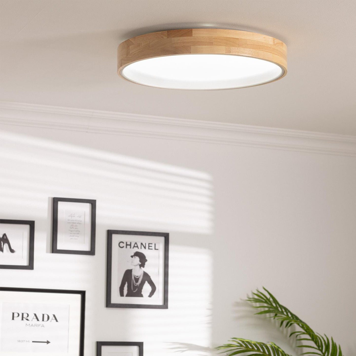 Plafonnier LED Rond en Bois 30W IP20 Ø570 mm