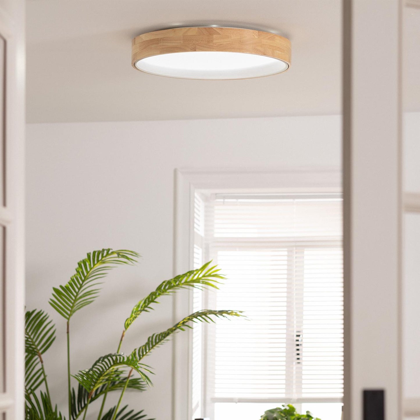 Plafonnier LED Rond en Bois 30W IP20 Ø570 mm