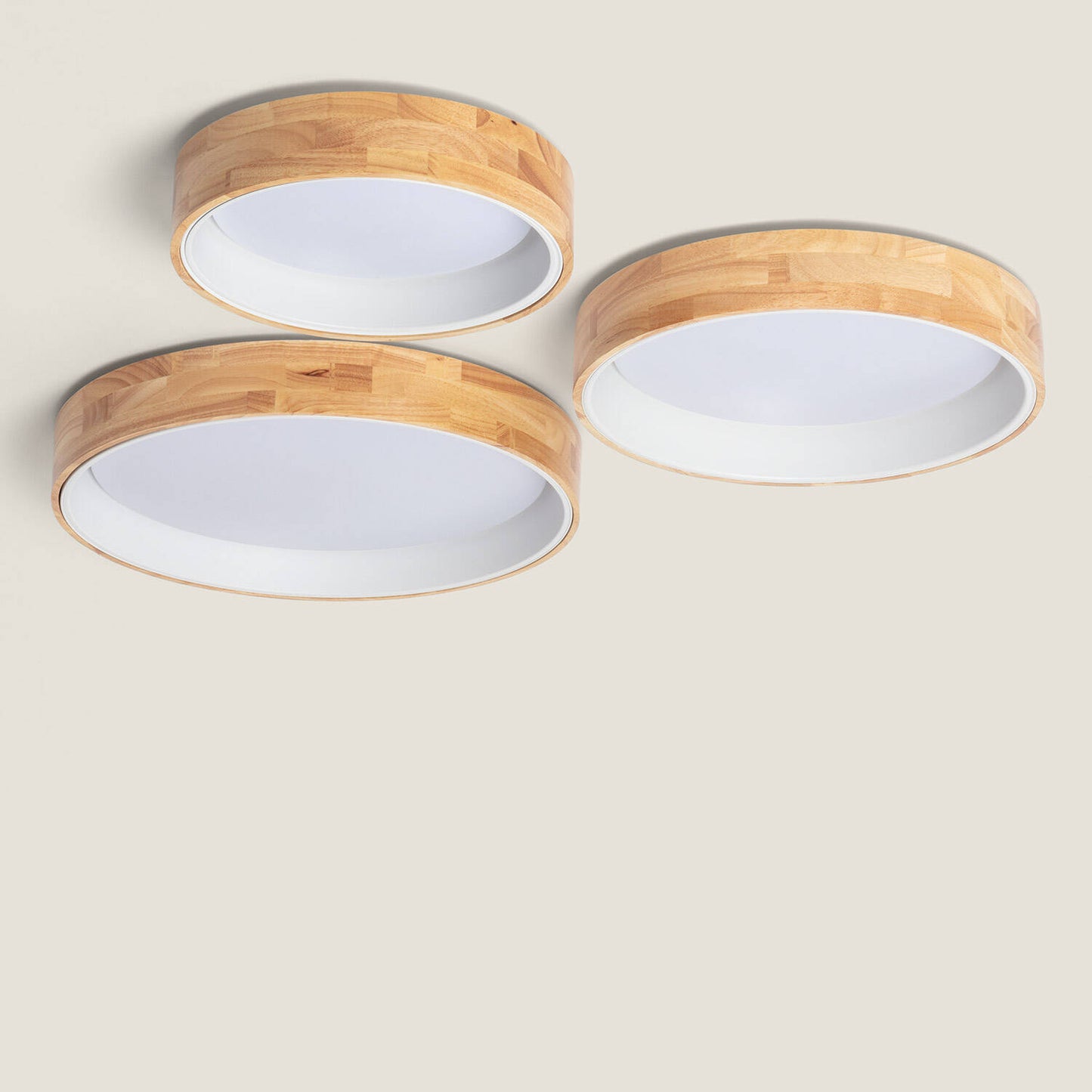 Plafonnier LED Rond en Bois 30W IP20 Ø570 mm