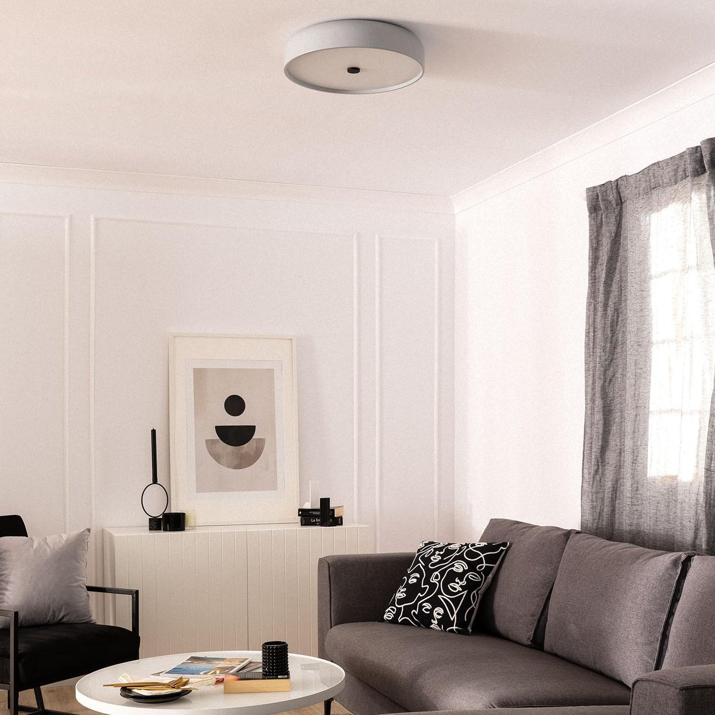 Plafonnier LED Rond 30W Ø450 mm IP20 Métal Gris