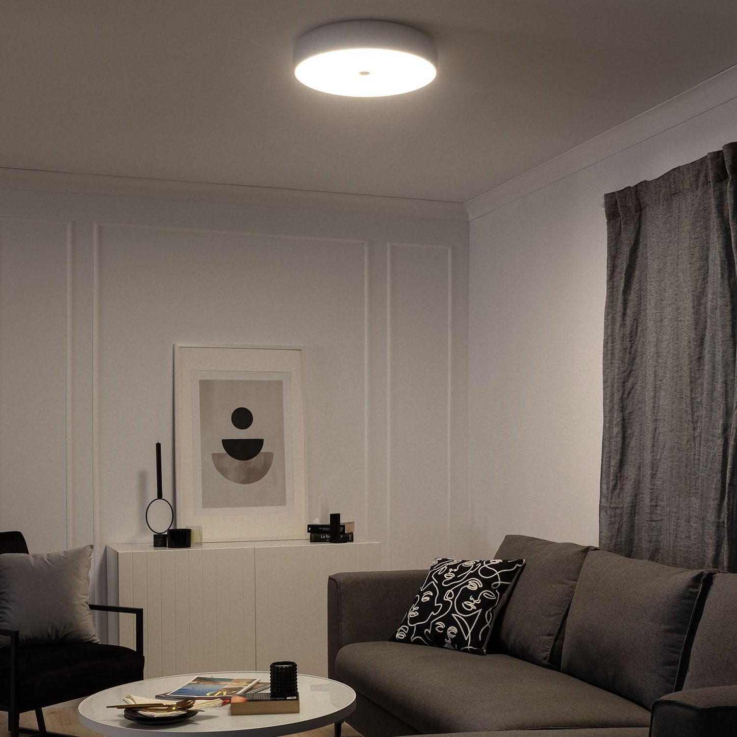 Plafonnier LED Rond 30W Ø450 mm IP20 Métal Gris