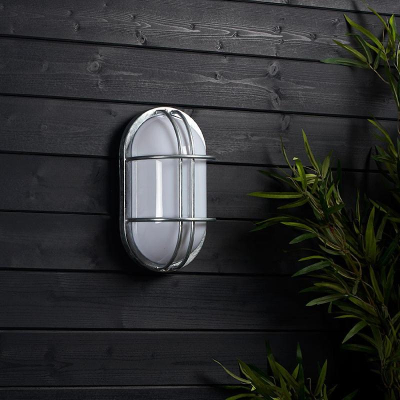 Plafonnier Extérieur Ovale 260x146 mm IP44 en Acier Galvanisé