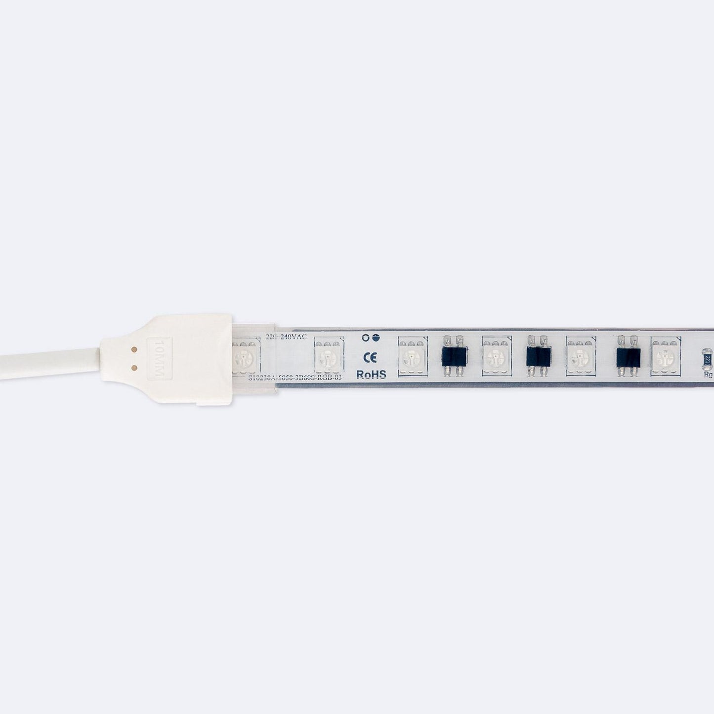 Flexibler RGB-LED-Streifen 220V IP67, 60 LED/m, Silikon, 100 cm Schnitt