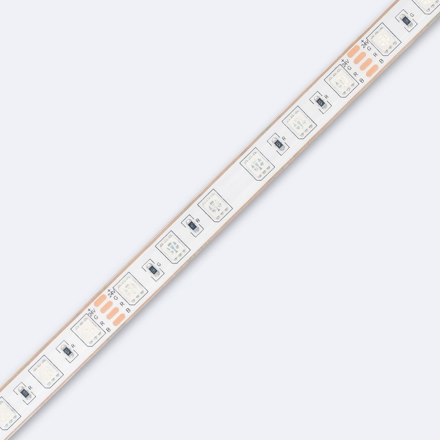 Ruban LED RGB Flexible 24V 10W/m 5m IP68 Silicone Étanche