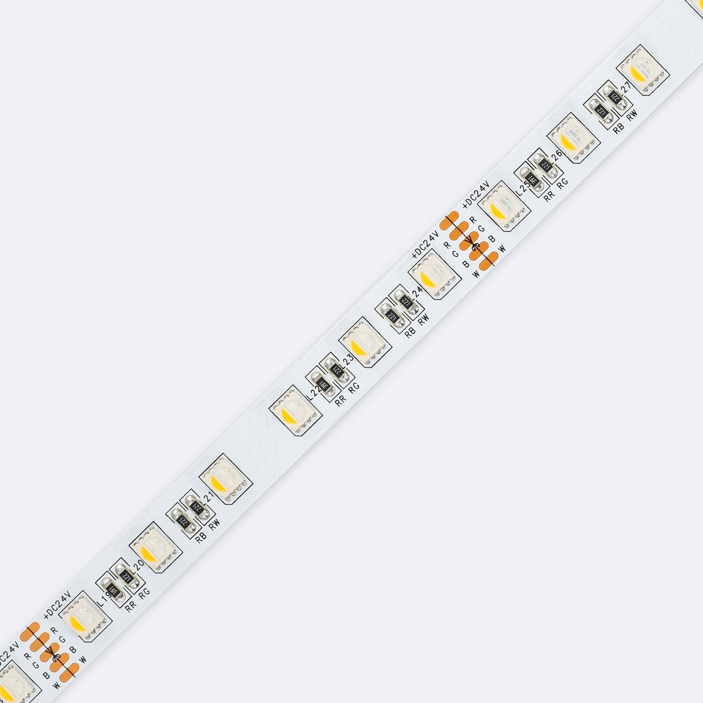 Ruban LED RGBW 24V 10W/m 60LED/m 5m IP20 Flexible et Découpable