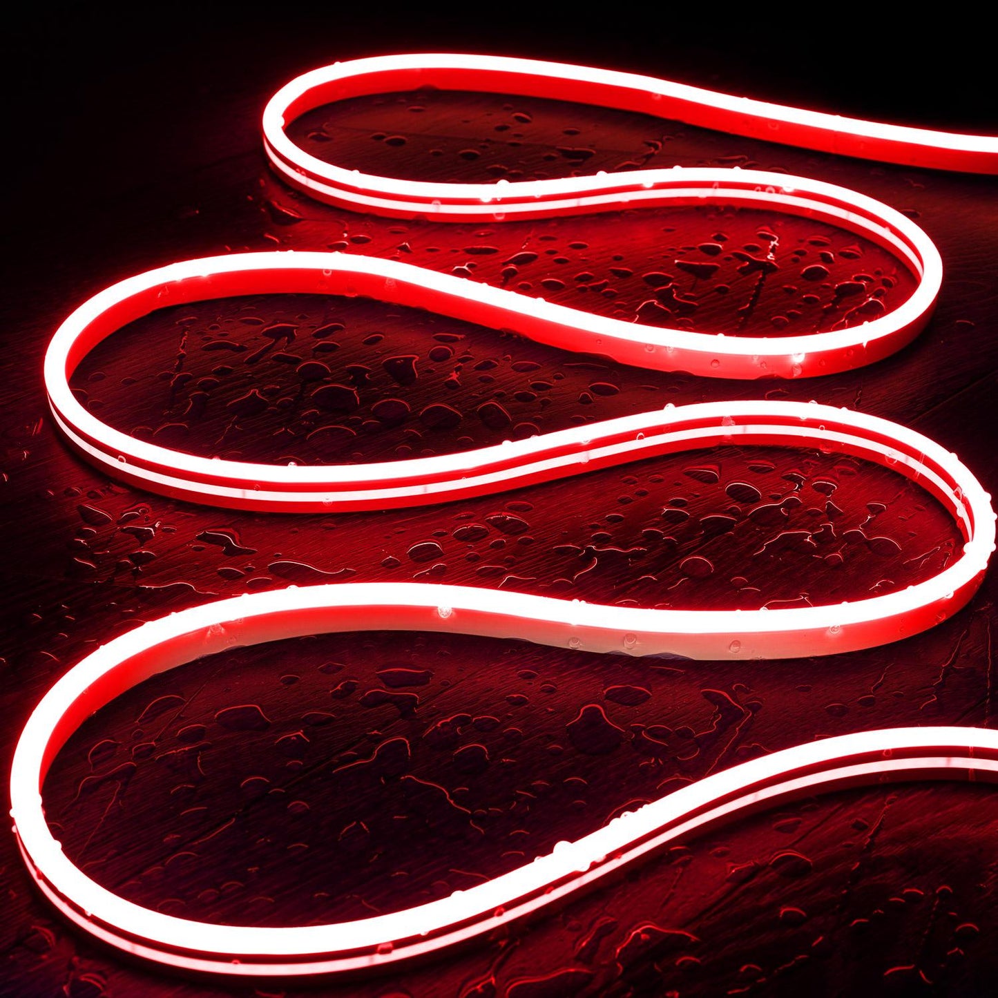 LED Neonschlauch 48V 8W/m IP65 Rot, Ausschnitt 5 cm, Dimmbar