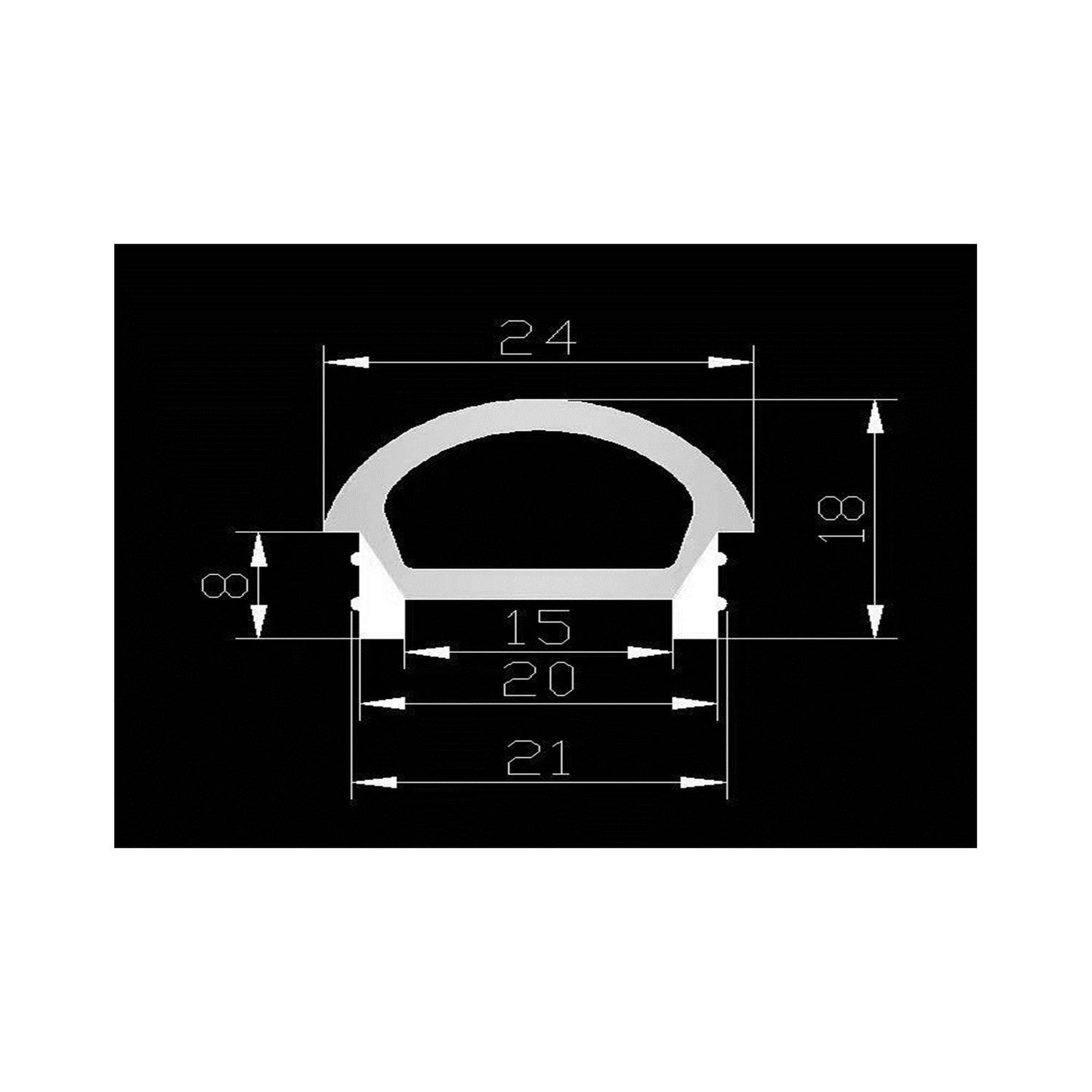 Tube LED Semi-Circulaire en Silicone, Encastré, Extérieur, IP65, 10-50 m