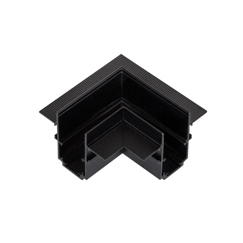 Raccord en L Horizontal pour Rail Magnétique 20mm, Installation Encastrée, Aluminium Noir