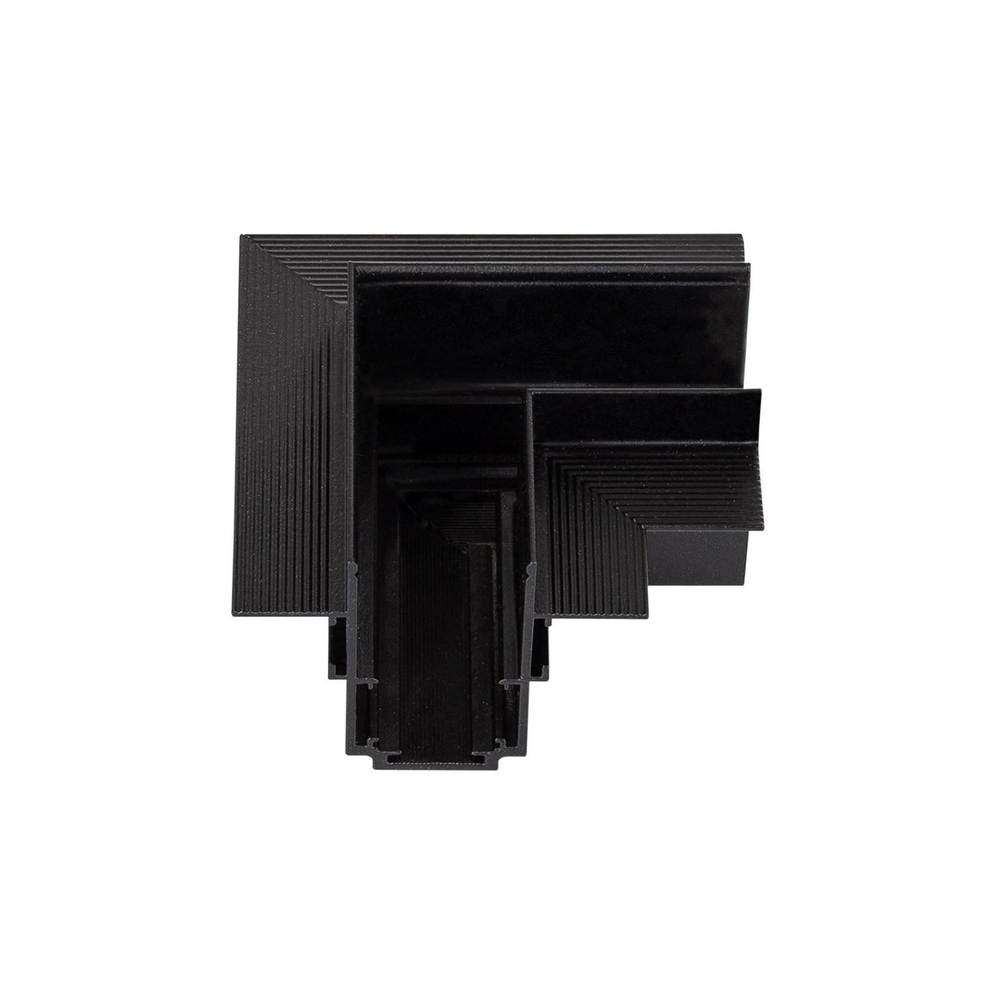 Raccord en L Horizontal pour Rail Magnétique 20mm, Installation Encastrée, Aluminium Noir