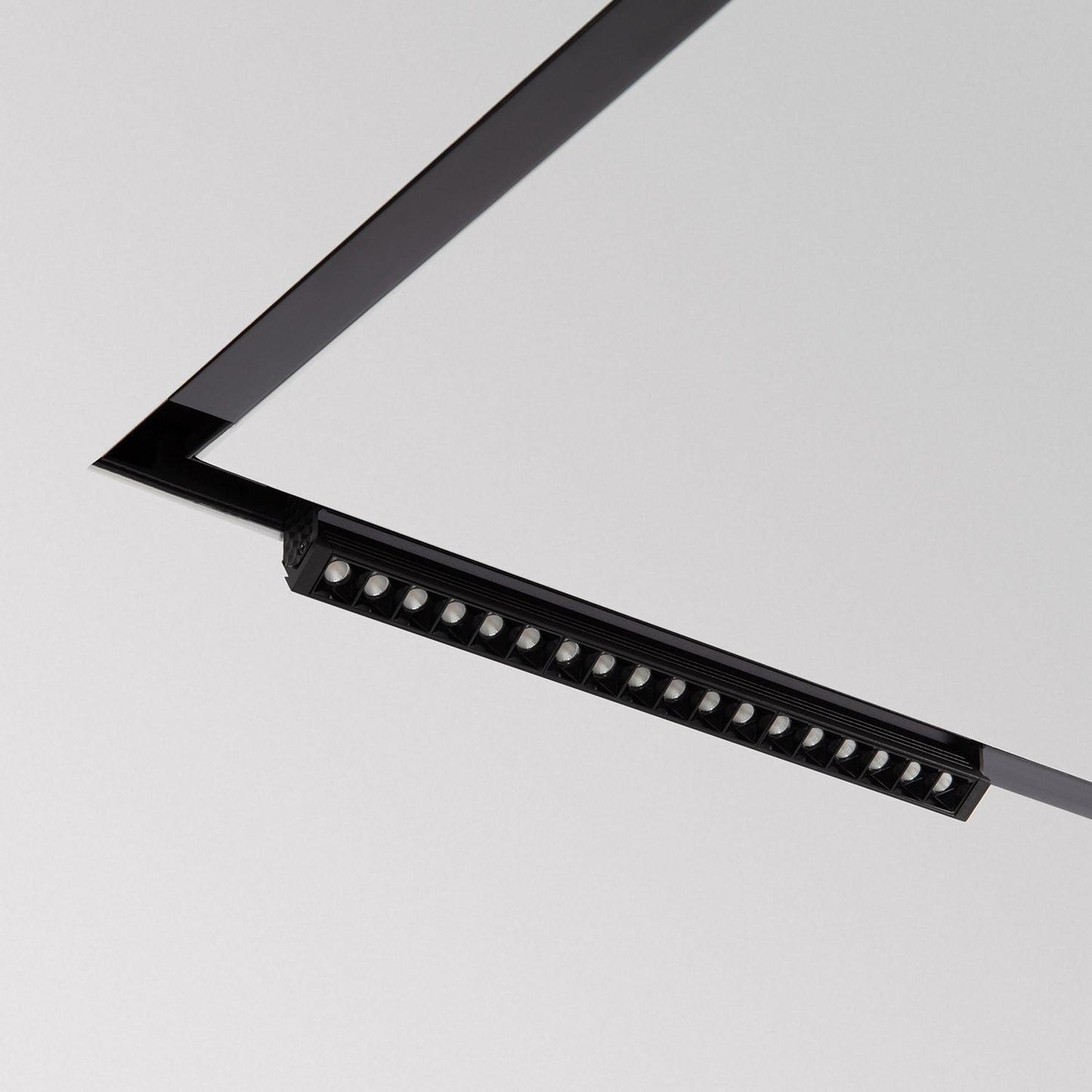 Raccord en L Horizontal pour Rail Magnétique 20mm, Installation Encastrée, Aluminium Noir