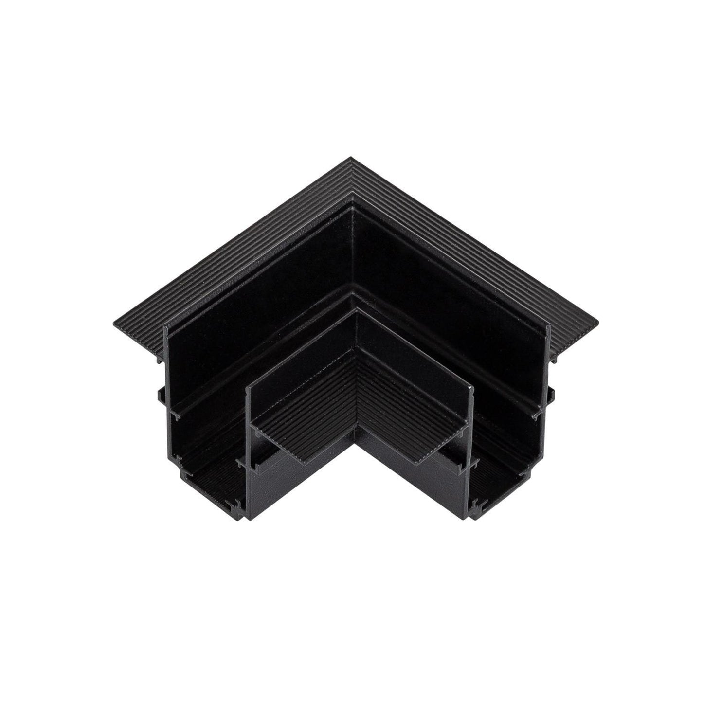 Raccord en L Horizontal pour Rail Magnétique 20mm, Installation Encastrée, Aluminium Noir