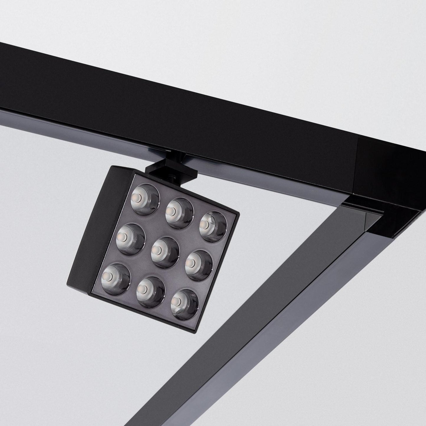 Raccord en T Horizontal pour Rail Magnétique 20mm, Aluminium Noir, Usage Intérieur