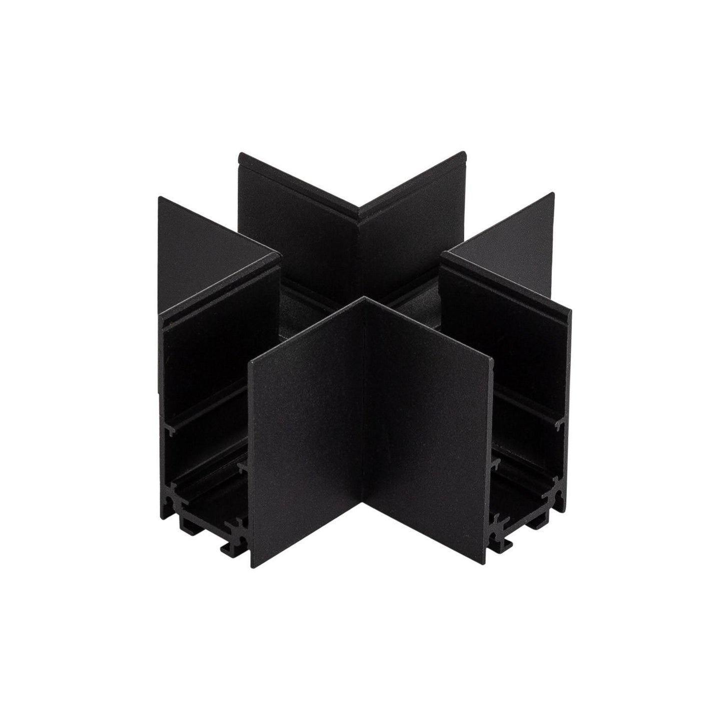 Raccord en X pour Rail Magnétique 20mm en Aluminium Noir