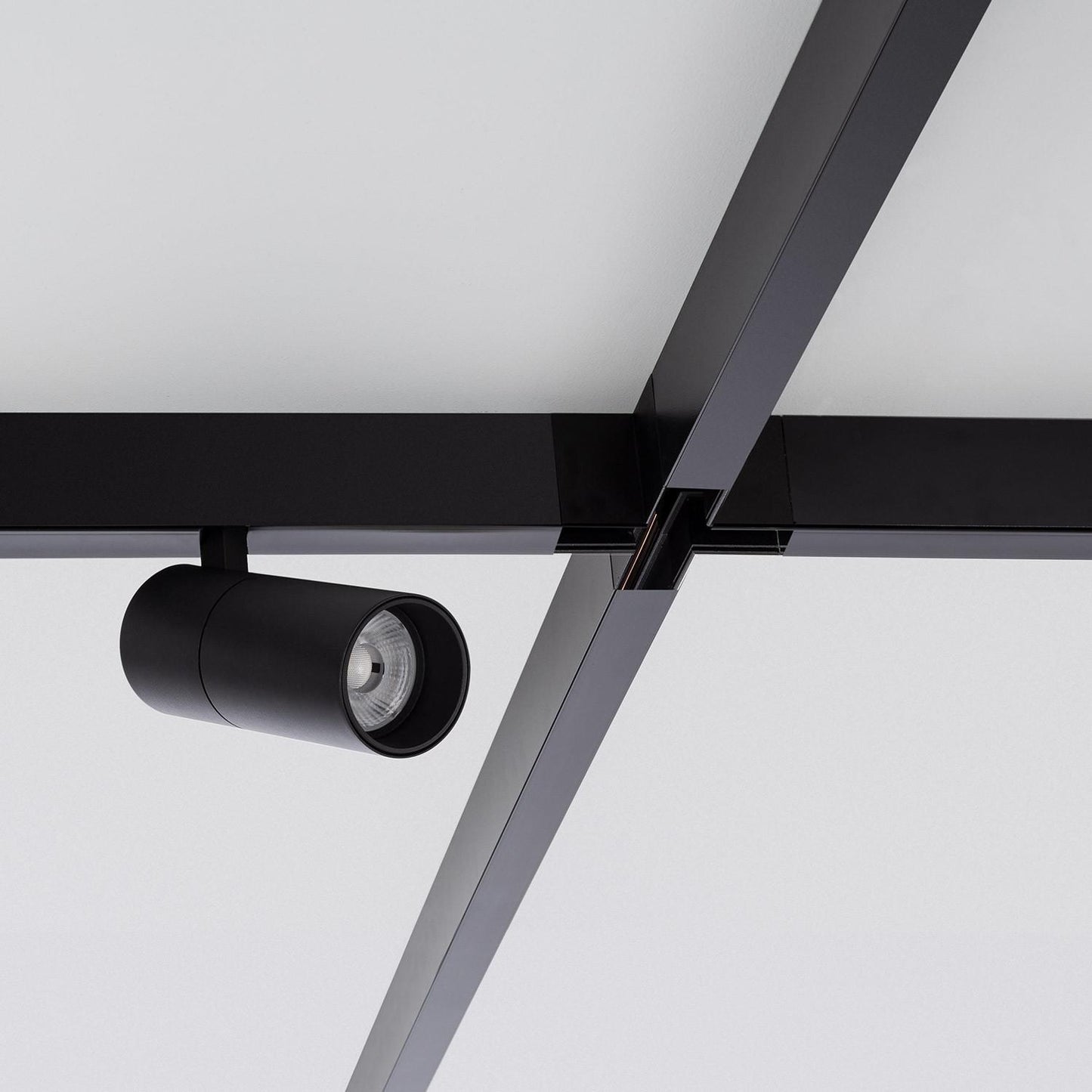 Raccord en X pour Rail Magnétique 20mm en Aluminium Noir