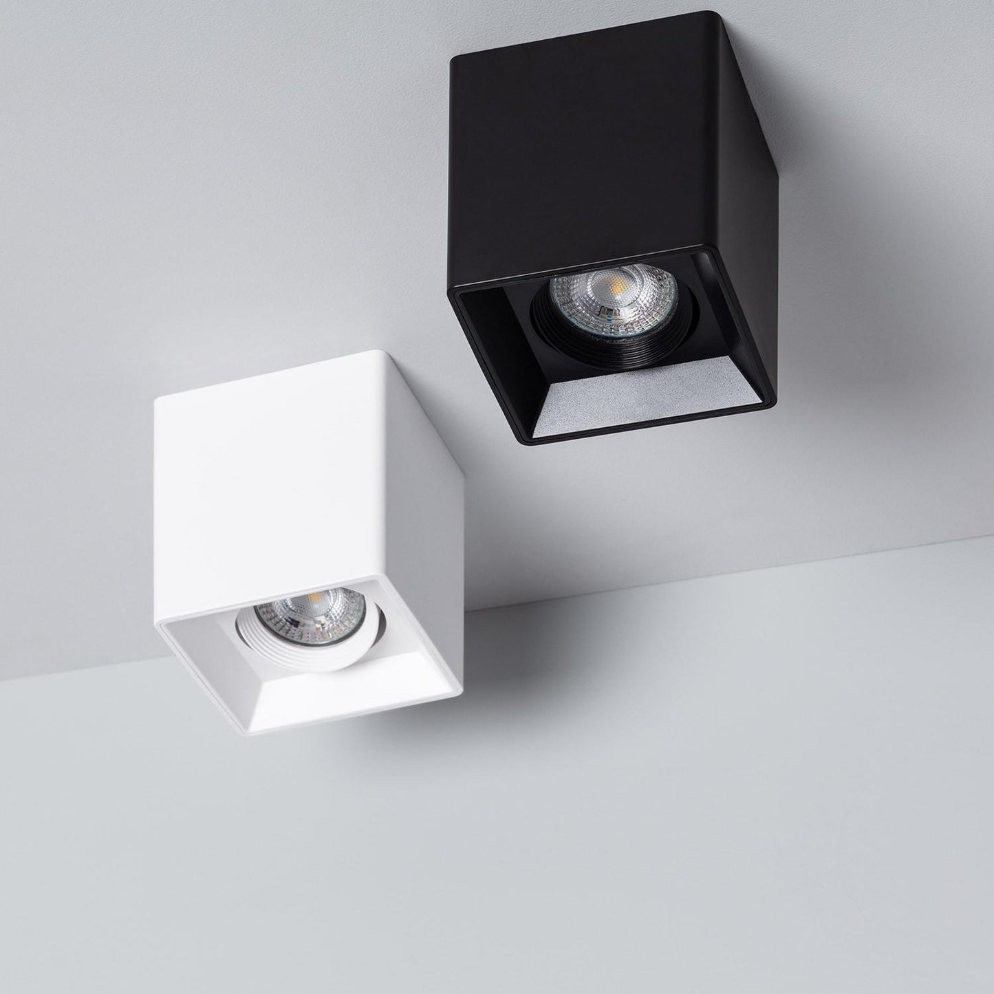 Plafonnier LED Carré Blanc 5W IP20 Non Orientable