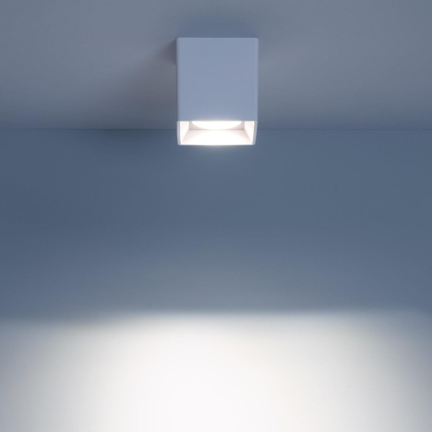 Plafonnier LED Carré Blanc 5W IP20 Non Orientable