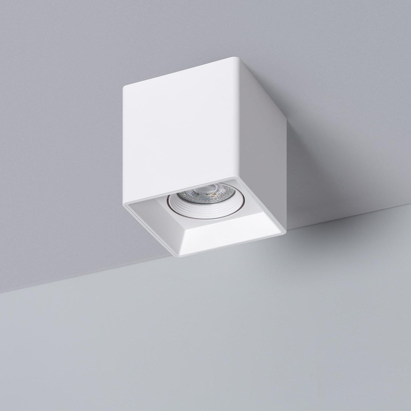 Plafonnier LED Carré Blanc 5W IP20 Non Orientable