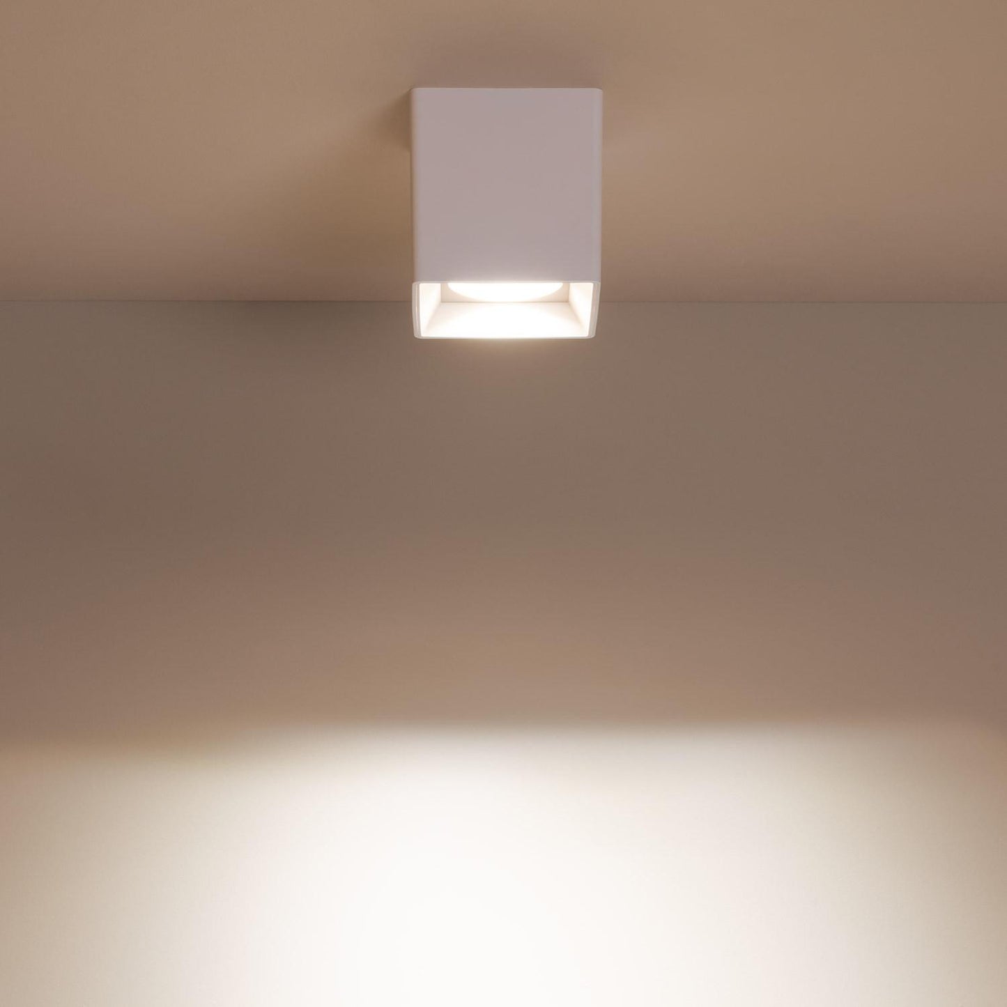Plafonnier LED Carré Blanc 5W IP20 Non Orientable