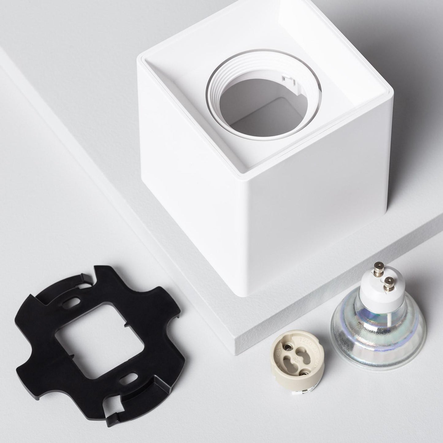 Plafonnier LED Carré Blanc 5W IP20 Non Orientable