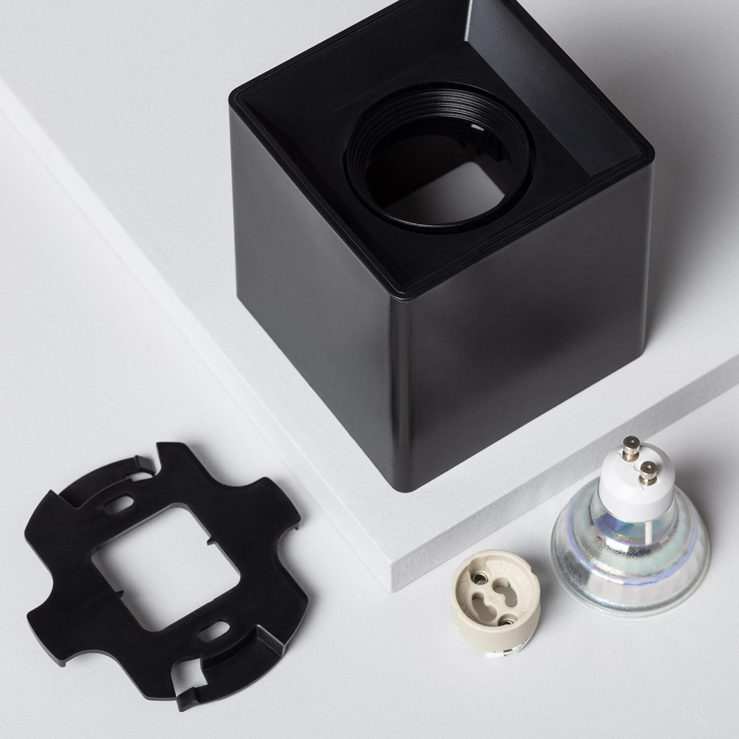 Plafonnier Carré Noir 5W IP20 Non Orientable