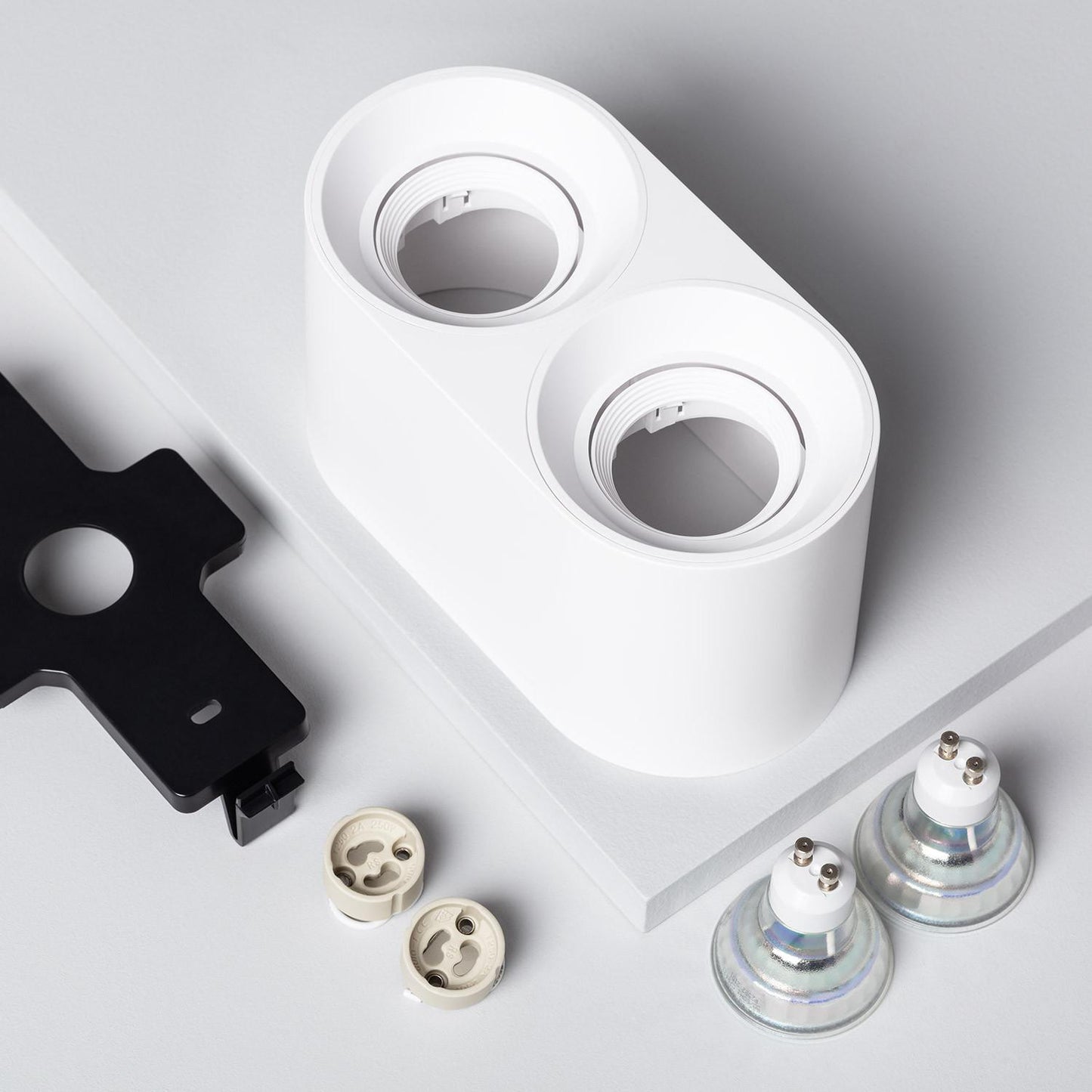 Plafonnier LED Double Blanc, 5W, IP20, Non Dimmable