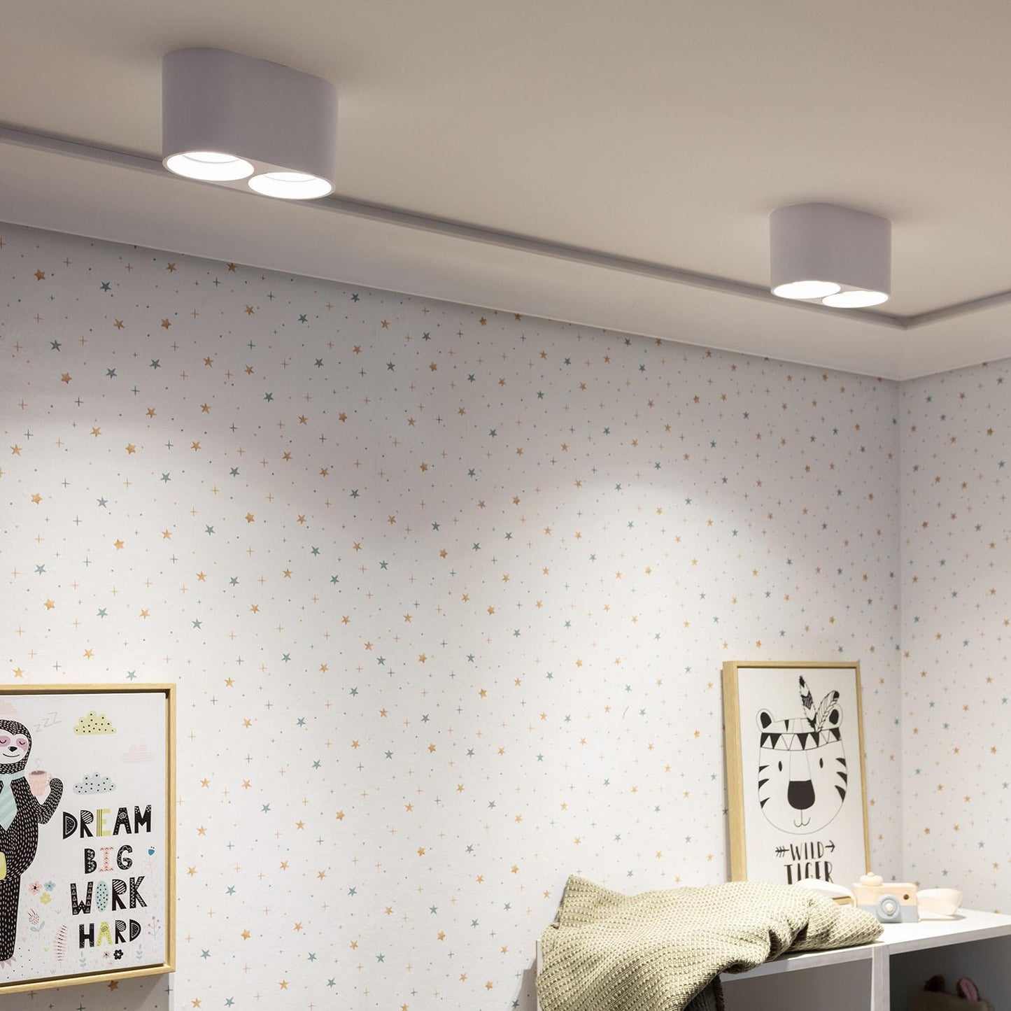 Plafonnier LED Double Blanc, 5W, IP20, Non Dimmable