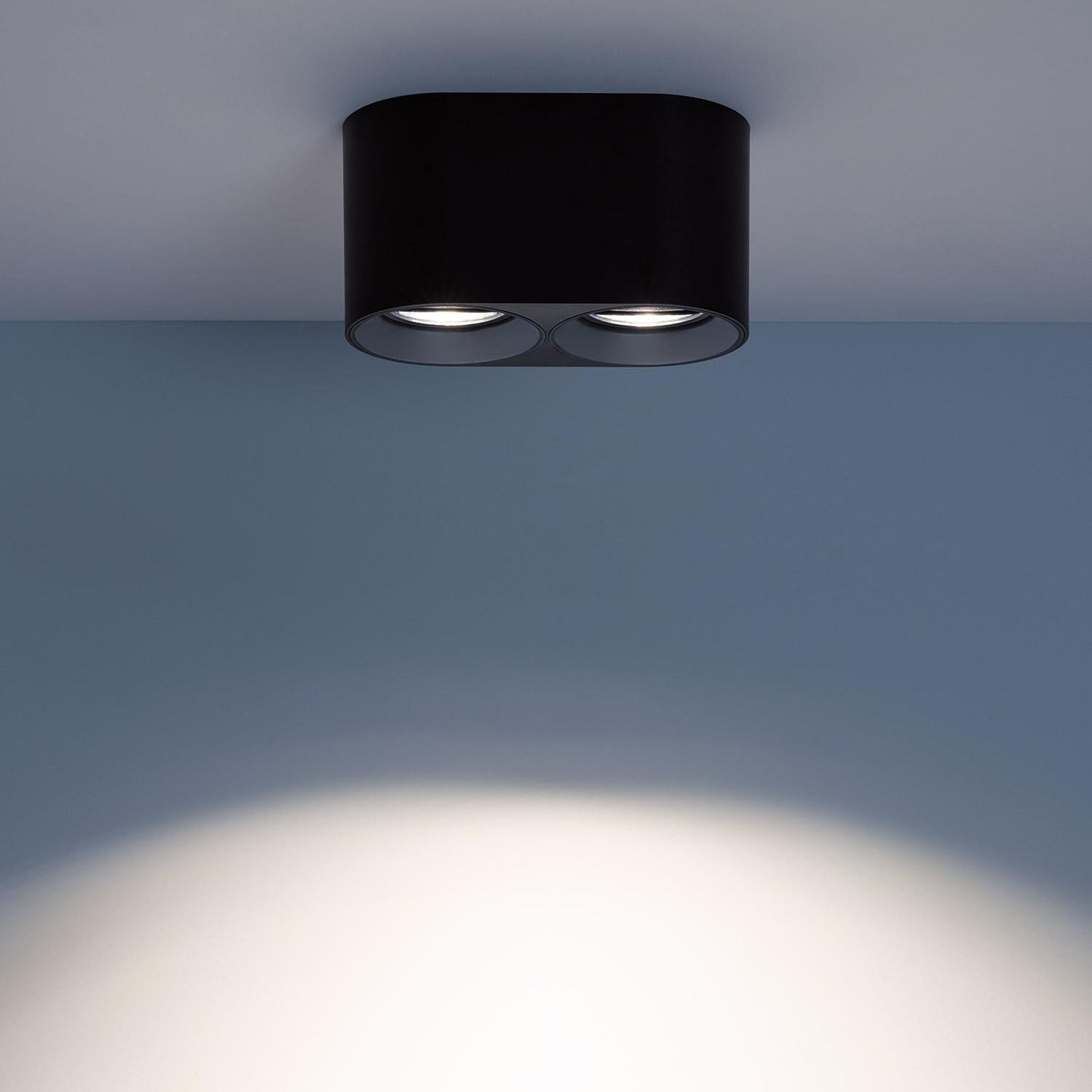 Plafonnier LED Double Noir 10W IP20 Non Orientable