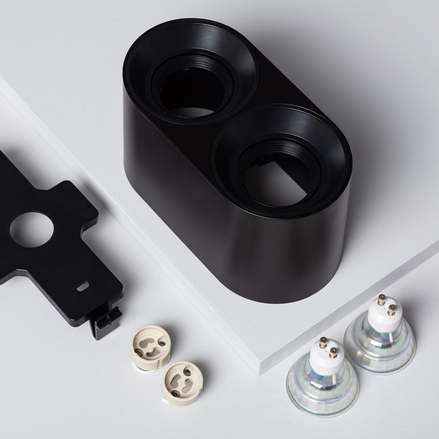 Plafonnier LED Double Noir 10W IP20 Non Orientable