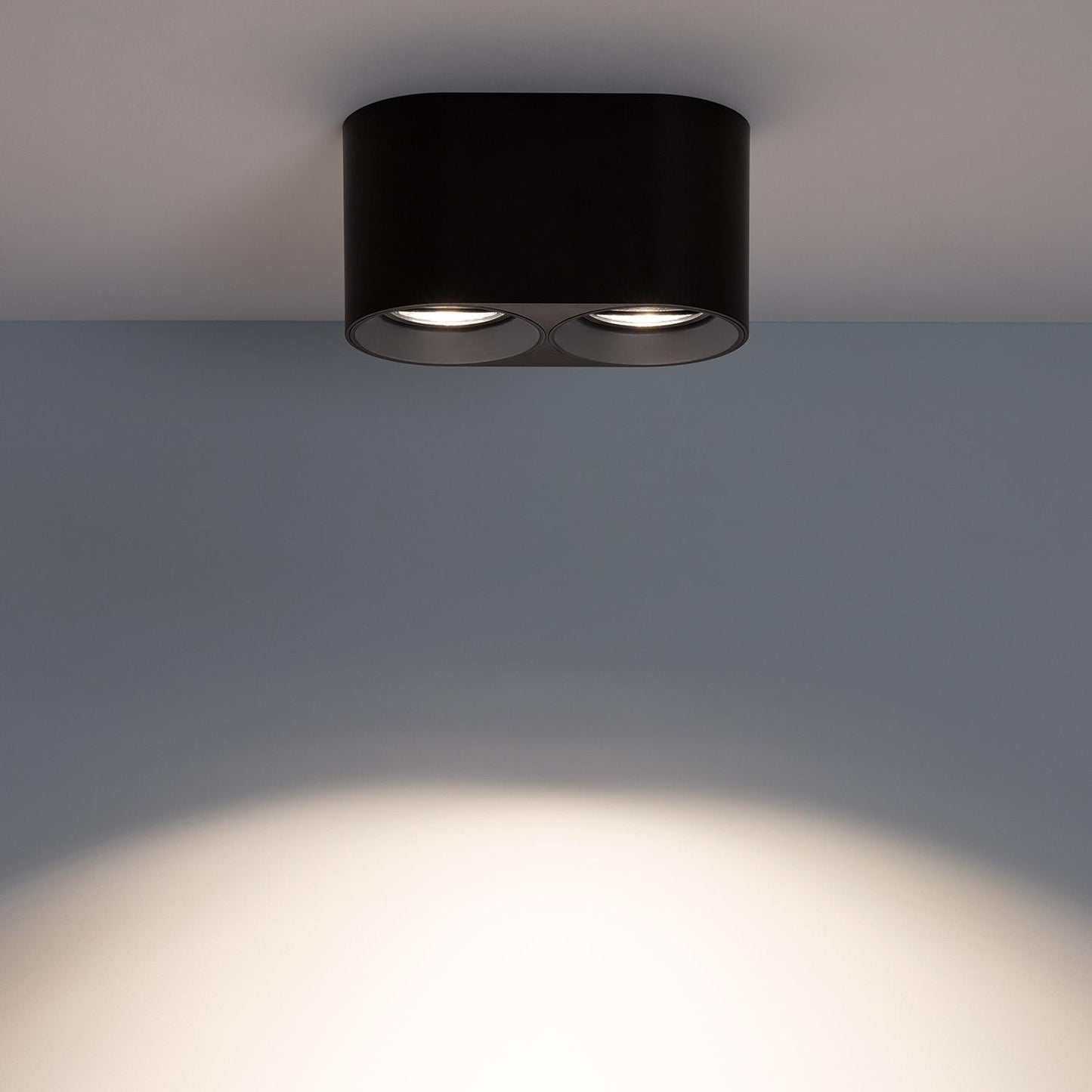 Plafonnier LED Double Noir 10W IP20 Non Orientable