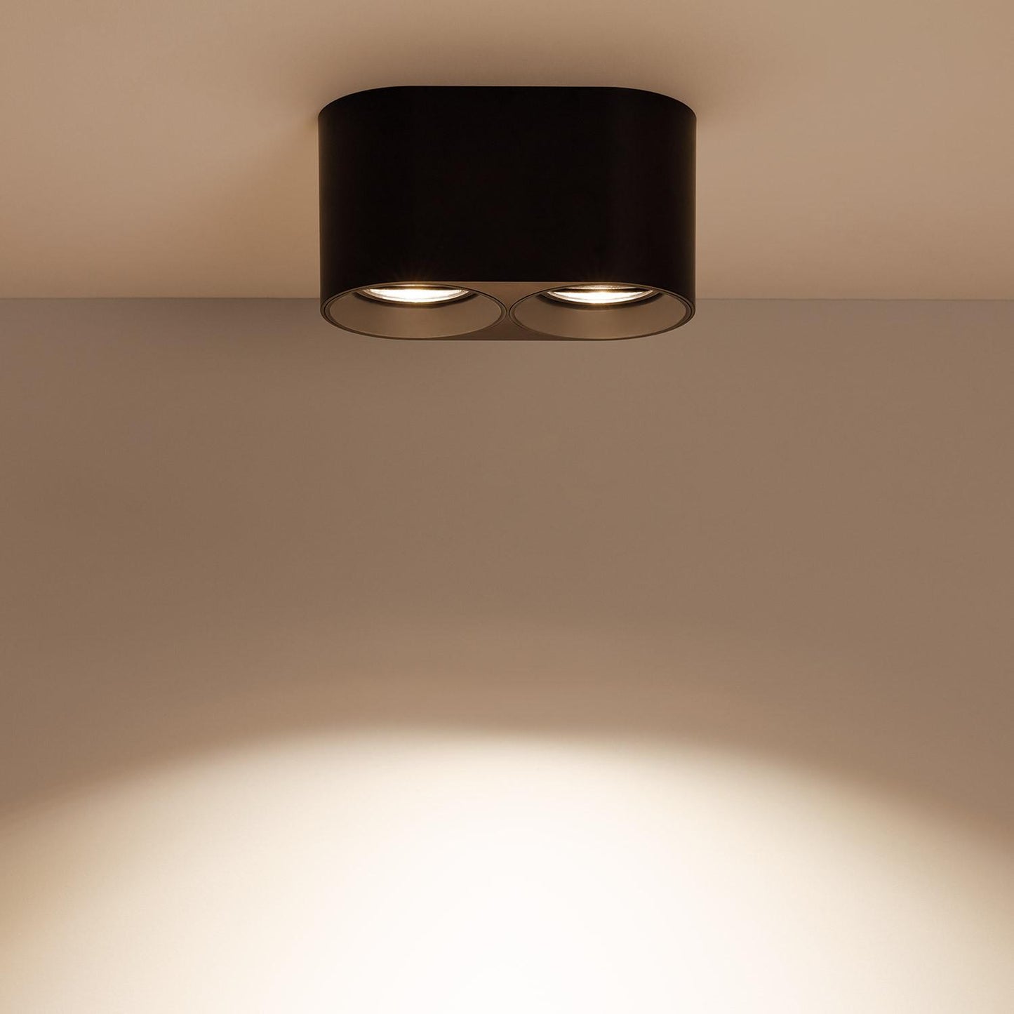 Plafonnier LED Double Noir 10W IP20 Non Orientable