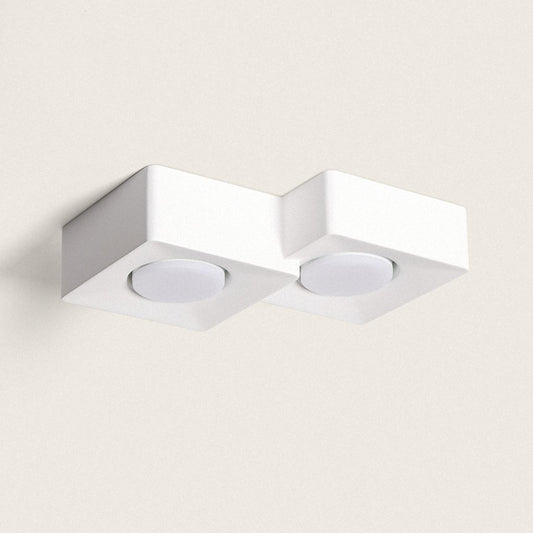 Plafonnier LED en Plâtre 2 Spots, 9W, IP20, Installation en Saillie