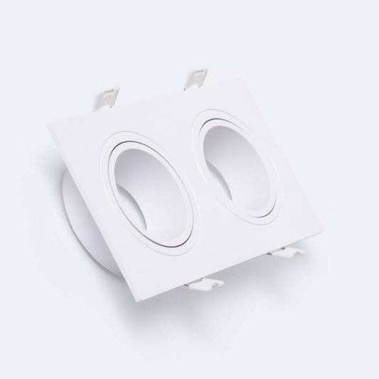 Collerette Downlight Carrée Blanche Double GU10/GU5.3, 73x173 mm, IP20