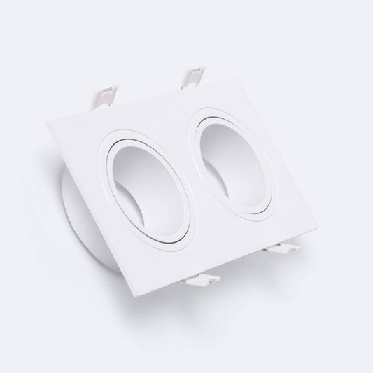 Collerette Downlight Carrée Blanche Double GU10/GU5.3, 73x173 mm, IP20