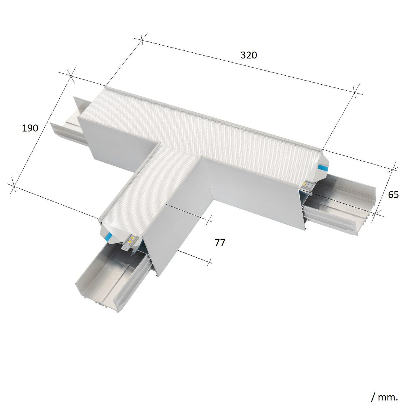 Jonction L 120º Barre Linéaire LED 12W IP20 Aluminium