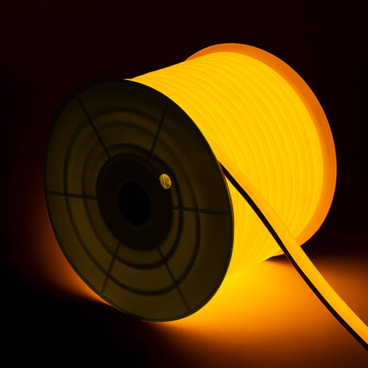 Néon LED Flexible Dimmable 7.5W/m, 50m, IP67, Jaune, Extérieur/Intérieur