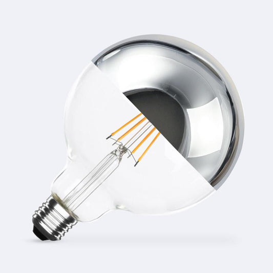 Ampoule Filament LED E27 8W 800lm G125 Chrome Reflect, IP20