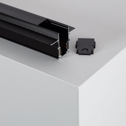 Rail Magnétique Encastré 48V 1m Noir, Installation Intérieure