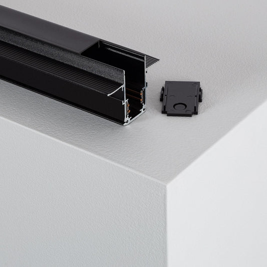 Rail Magnétique Encastré 48V 2m Aluminium Noir