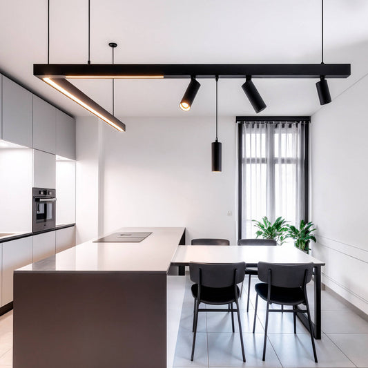 Rail Magnétique Suspendu 48V 1m Noir pour Intérieur